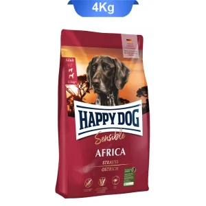 غذای خشک طعم شترمرغ و سیب زمینی هپی داگ سگ بالغ (Sensible Africa) وزن 4کیلوگرم