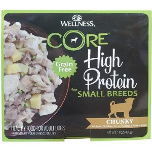 غذای تر سگ نژاد کوچک Wellness Core با طعم مرغ و جگر – 400 گرم