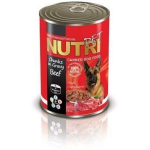 خرید و قیمت کنسرو نوتری سگ بالغ با طعم گوشت ( Nutri)