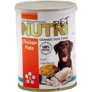 خرید و قیمت کنسرو مخصوص سگ طعم مرغ برند نوتری پت ( Nutri pet canned dog food)